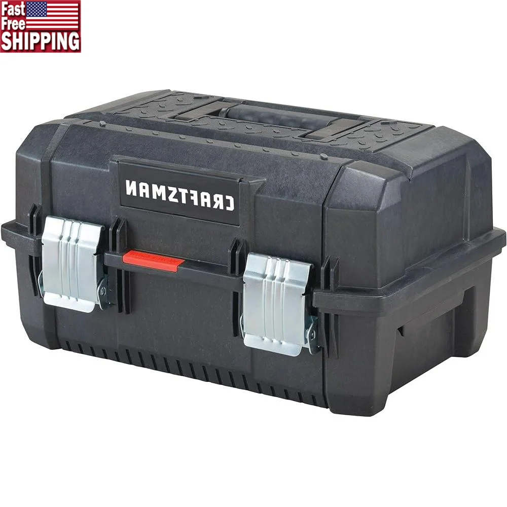 Skrzynka narzędziowa z wysuwanymi szufladami, odporna na wodę i kurz, z wyjmowanymi przegródkami, wytrzymałe metalowe zatrzaski, organizer 18 cali