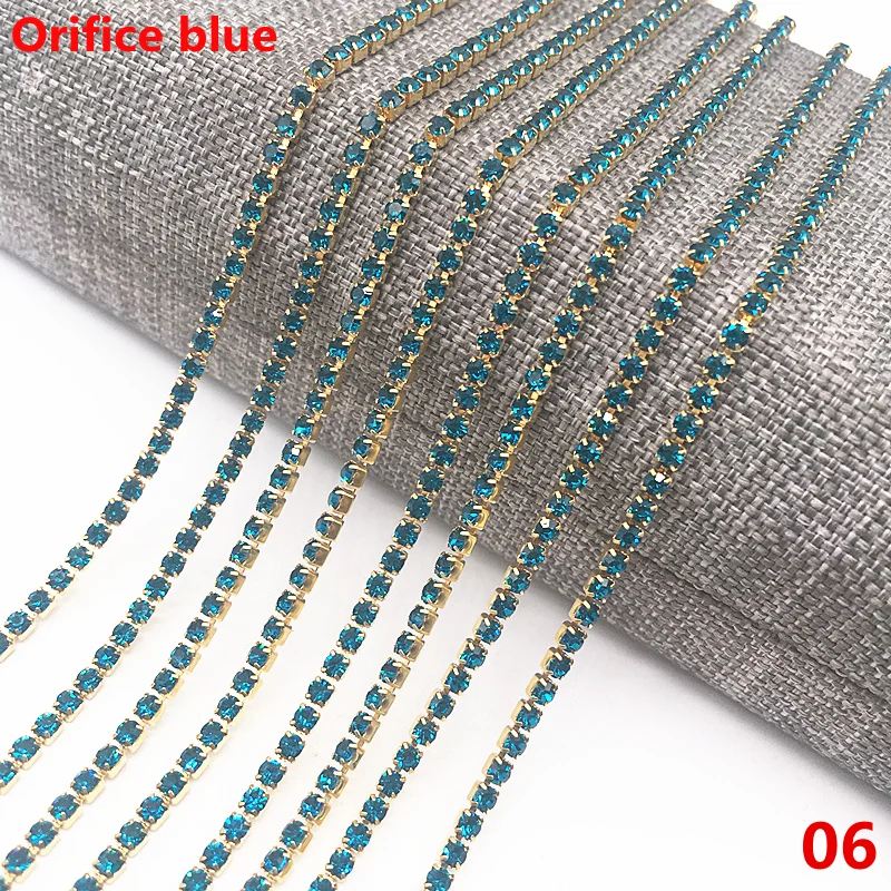 1 yard SS6(1.8-2.0mm) Cystal Rhinestone Trim Close Cup Chain Claw DIY Jewelry Making