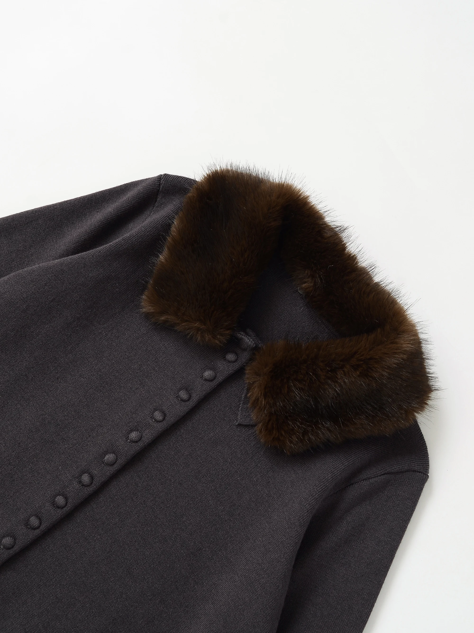 الملابس النسائية الخريف منتج جديد مزاجه تنوعا عارضة وعصرية تأثير الفراء الاصطناعي طية صدر السترة محبوك سترة #3