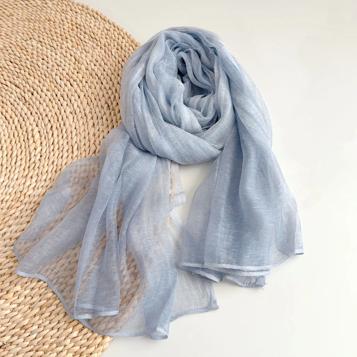 

Spring and summer solid color sunshade neck protection lightweight and breathable women's scarf gauze scarf