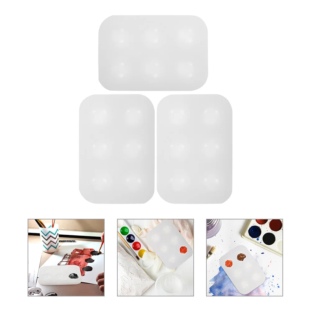 

3 Pcs Silicone Color Palette Paint Trays Acrylic Painting Palettes Silica Gel Watercolor