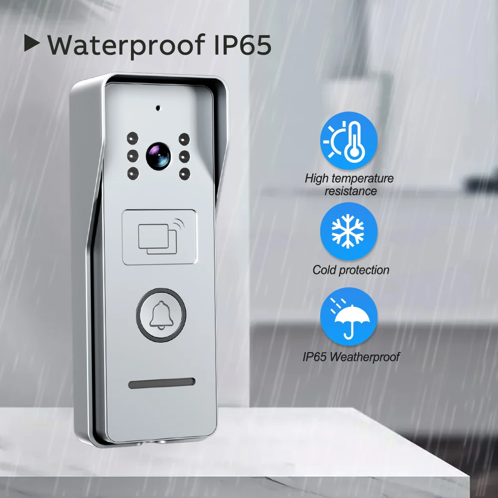 Wi fi vídeo porteiro 1080p campainha de vídeo inteligente para casa tela toque 2 vias áudio tuya app desbloquear câmera do telefone da porta