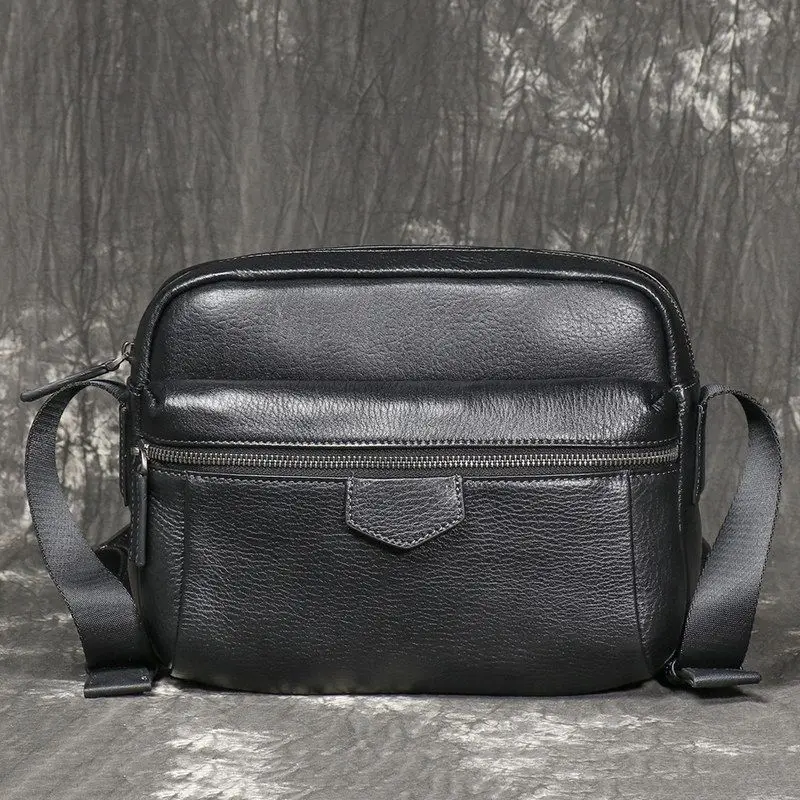 

Simplified Men's Genuine Leather Multifunctional Single oulder Bag Faionable All-Match Cowhide Crossbody Bag for Travelin...