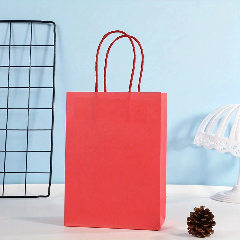 10PCS Gift Bags for Halloween Party Recyclable Bags for Christmas Wedding Birthday Kraft Paper Shopping Bags Grocery Bags image 2