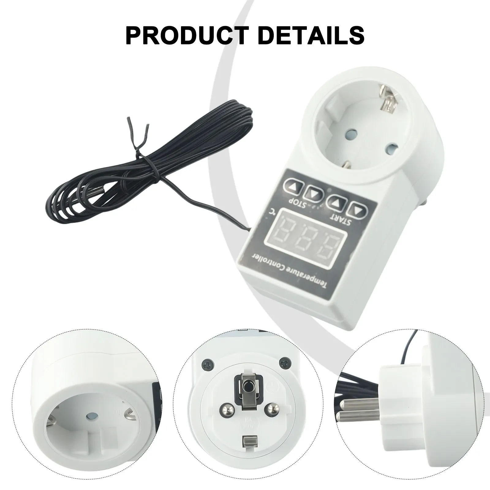 Temperature Switch Thermostat Sockets Digital EU Plug 100-240V AC For Greenhouse Heating LCD Display Temperature Controller