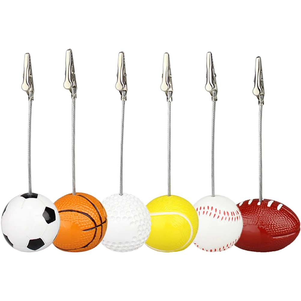 

6 Pcs Ball Base Clip Reusable Picture Holder Memo Household Office