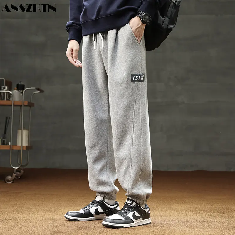 

ANSZKTN Men's plus-size autumn fashion brand loose fat plus versatile wide-leg men's athleisure sweatpants