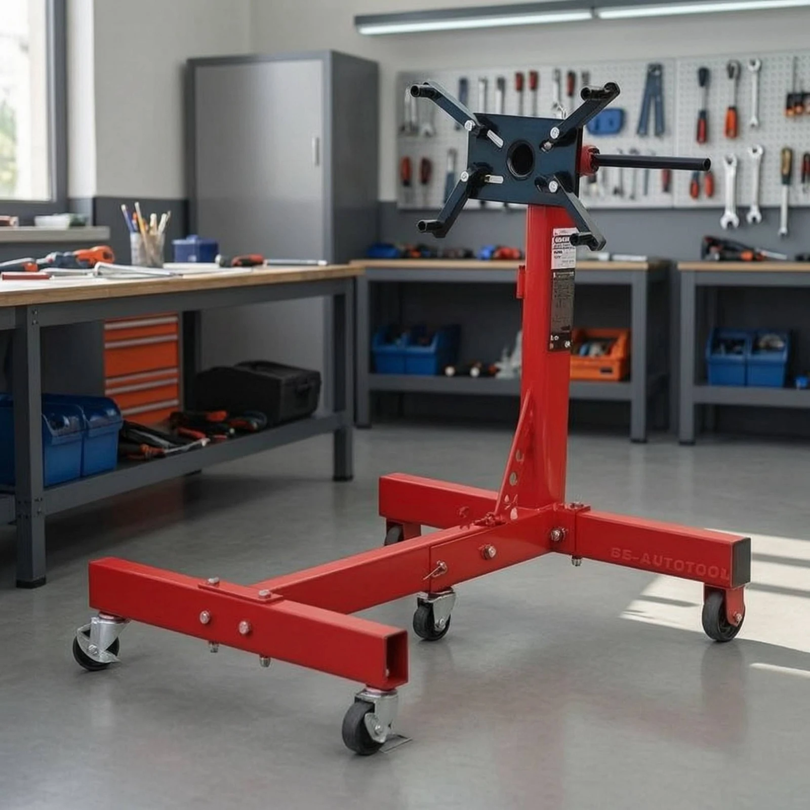 

Rotating Engine Stand Mobile Engine Stand with Wheels Rolling Long-Lasting for Mechanics, Repair Shop, Workshop