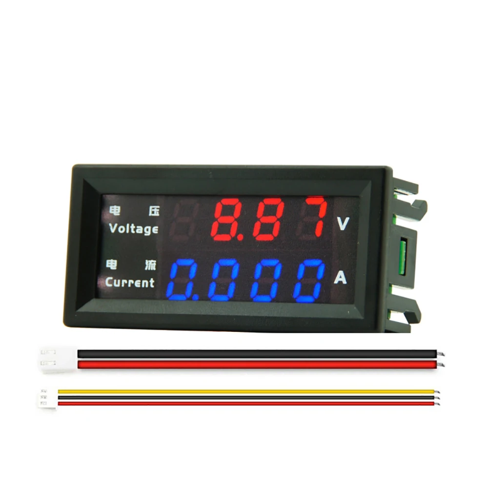 0.28Inch DC 100V 200V 10A Digital Voltmeter Ammeter 4-Digit 5 Wires LED Display Voltage Regulator Volt AMP Meter Tester M4430