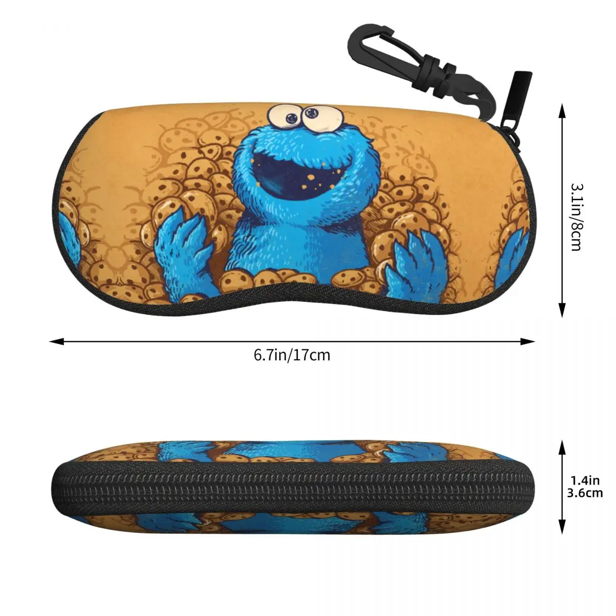 Cookie Monster (20) Shell Glasses Case Portable Sunglasses Box Women Men Soft Eyeglass Bag Pouch