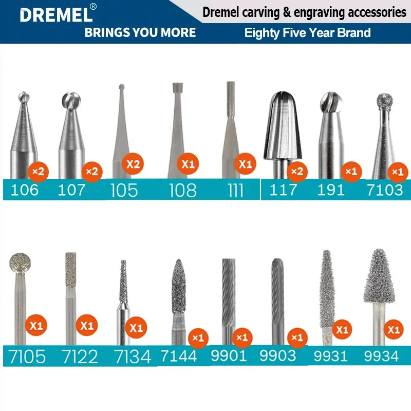 Dremel Diamond Points Engrave Carving Bit for Precision Grinding Wheel Engraving Cutting Etching Head Power Tool Accessory