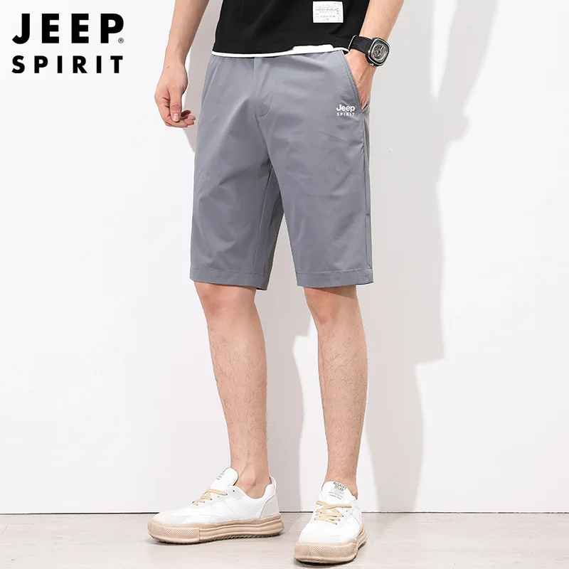 JEEP SPIRIT – Shorts polyvalents pour hommes, nouveaux vêtements de travail d\'été à taille élastique, Shorts à 5 points, pantalons décontractés