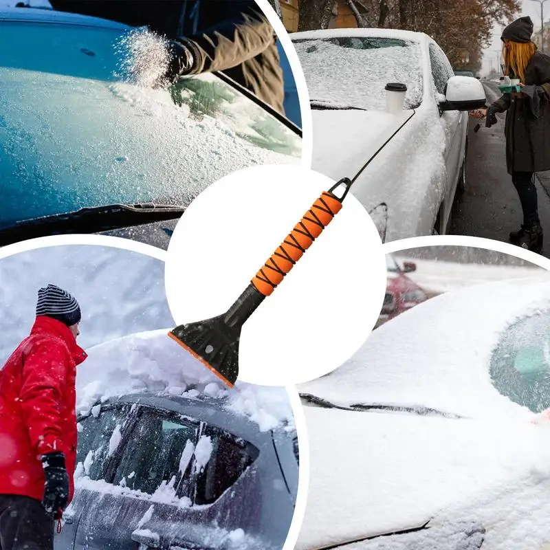 Rascadores de hielo para parabrisas de coche, raspador ergonómico para ventana de coche con mango de espuma cómodo, eliminador de nieve desmontable para coches SUV