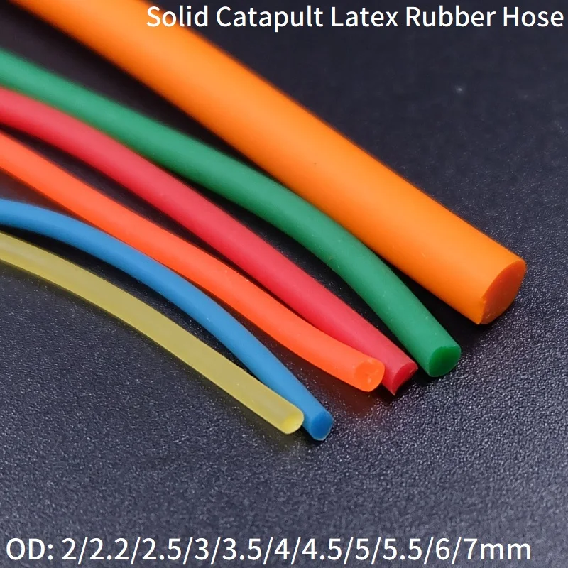 Natural Latex Tensile Rubber Hoses 2 3 4 5 6mm Solid Stretch Tension Rope High Resilient Elastic Tube Hunting Slingshot Catapult