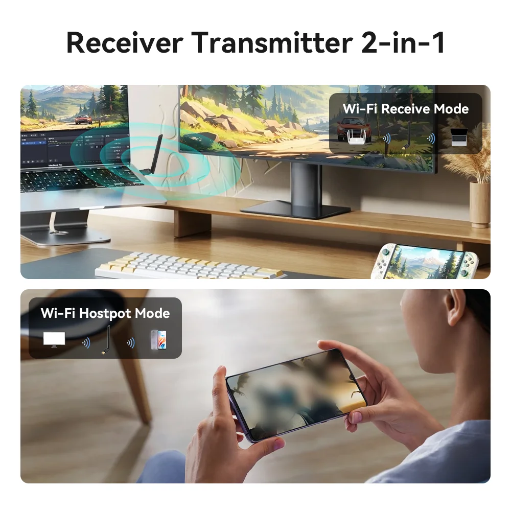 WiFi 6 AX900 Bluetooth 5.4 WiFi USB-адаптер Беспроводная сетевая карта 2,4G и 5 ГГц Wi-Fi-антенна для драйвера ПК Бесплатный USB-приемник WiFi