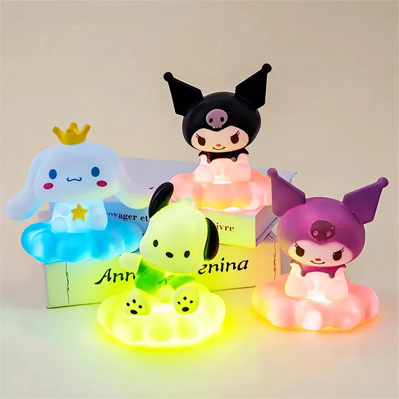 Sanrio Kuromi Cinnamoroll Kawaii Creative Fashion New Glowing Cloud Lamp Bedside Lamp Led Night Light Decoration Decoration Gift