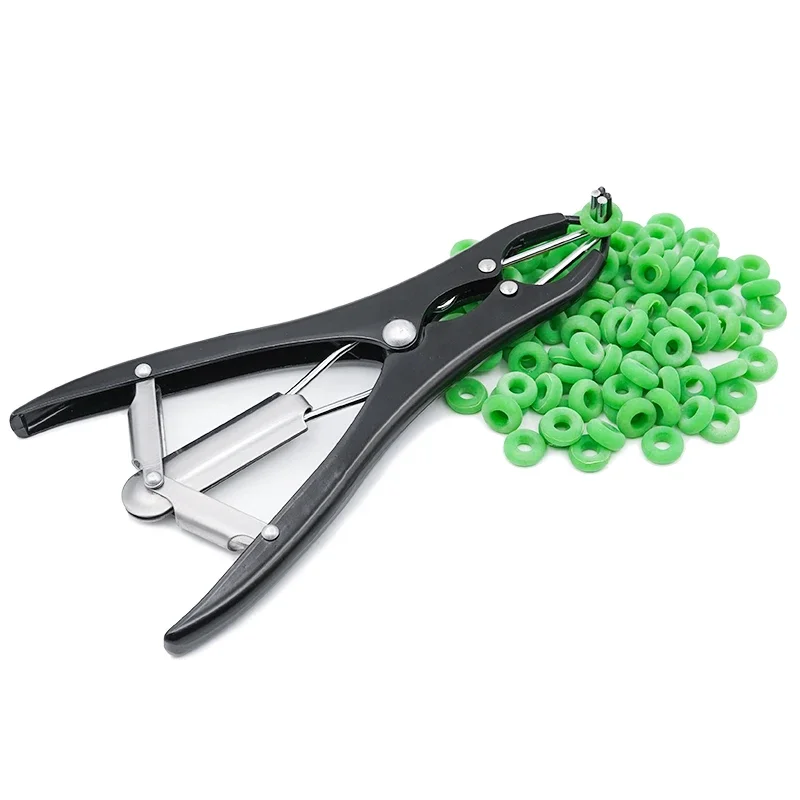 

1Pc Tail Castration Pliers Expansion Forceps Livestock Castration Device Tools And 100 pcs High Elastic Particulate Rubber Rings