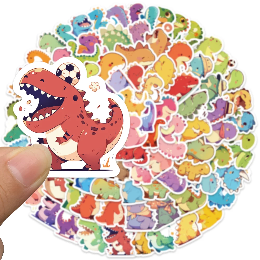 100pcs Kids Students Reward Decals Cute Cartoon Dinosaur Stickers For Luggage Laptop Guitar Phone Waterproof Vinyl Decals