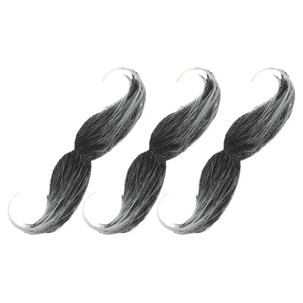 

3pcs Black Upturned Fake Beard Props for Halloween Party Masquerade Stage Performance Gifts Cosplay Accessories Facial