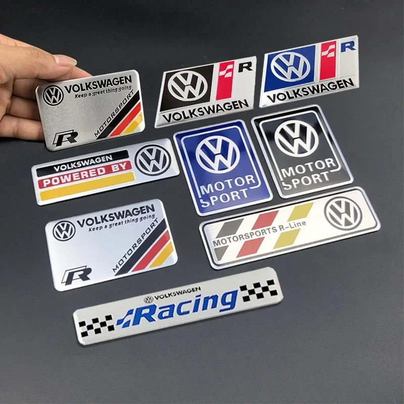

3D Metal Aluminium Badge Car Body Decoration Sticker For VW GTI Polo Golf Passat Tiguan Arteon Touareg Taigo Caddy Jetta Beetle