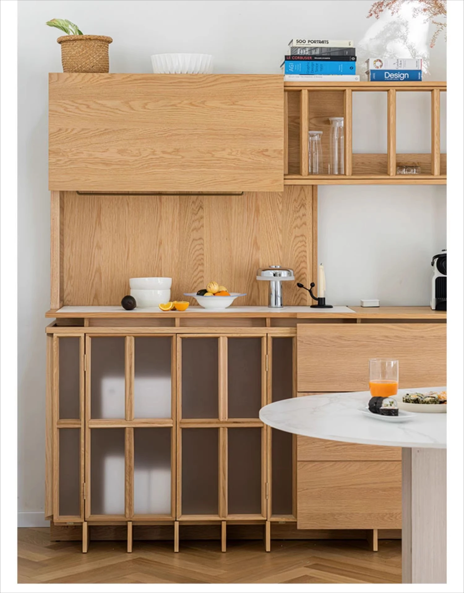 

Side cabinet Solid wood locker Multifunctional storage