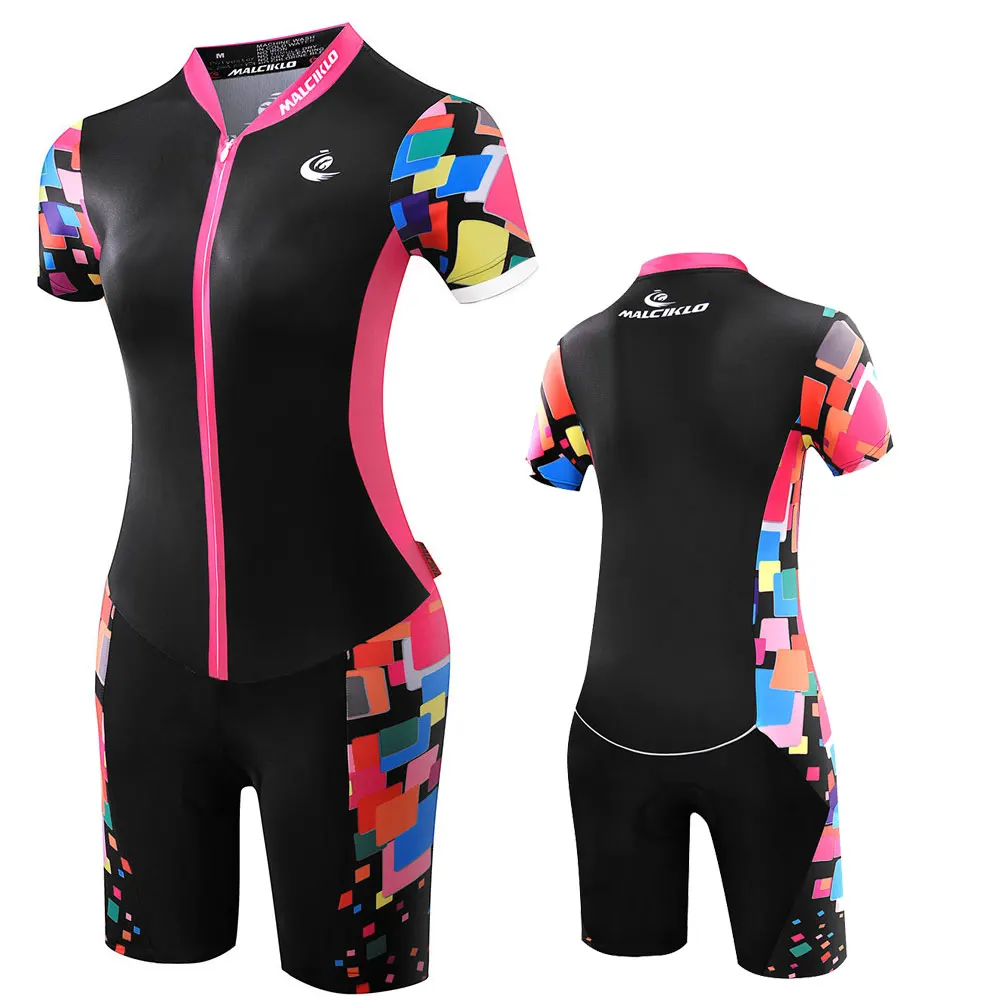 Professional team triathlon bike outfit short sleeved sweatshirt sexy tights one-piece tights bike ride a woman in swimsuit