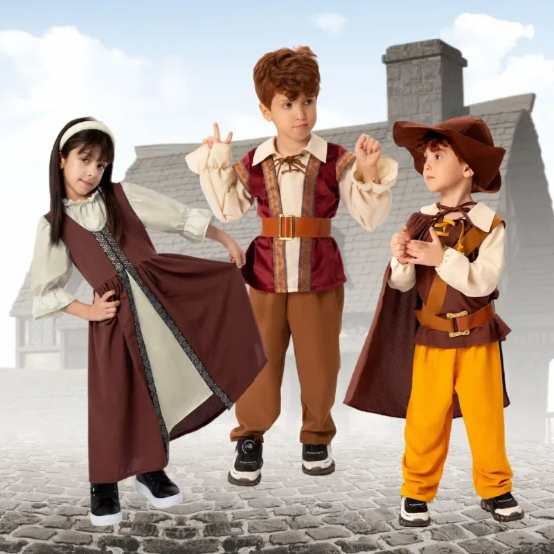 

Halloween Carnival Medieval Vintage Party Dress Stage Performance Costume Children's Performance Costume Festival Play Costume