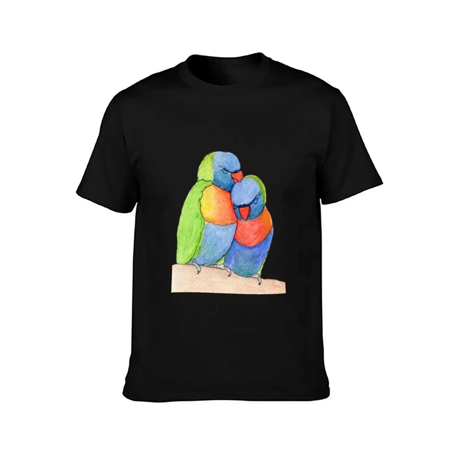 T-shirt surdimensionné Rainbow Lorrikeet Love Birds pour hommes, chemises d'été, médicaments