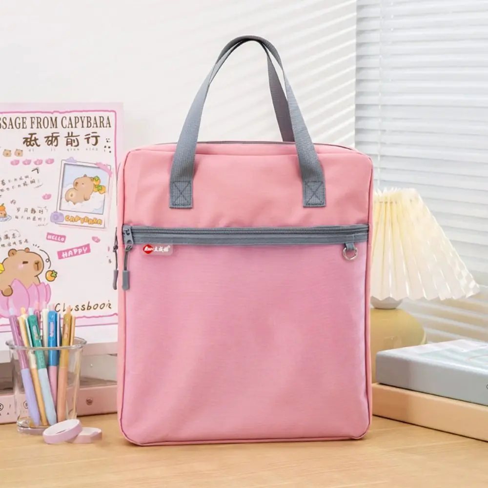 Portable Book Storage Bag Handheld Large Capacity A4 File Organizer Waterproof Dustproof Art Storage Bag Office Supplies