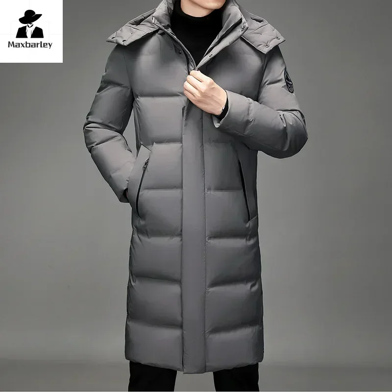 

Premium Long-Lenght Winter Men's Down Jacket Korean Style Windproof White Duck Down Heavy Snow Ready Luxury Extreme Cold Coat