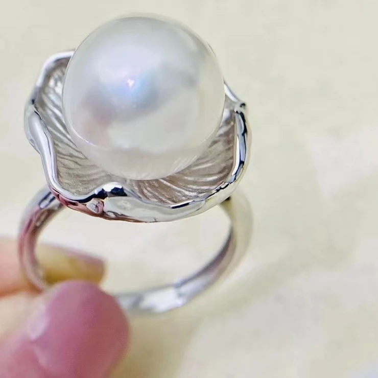 Wholesale 925 Sterling Silver Adjustable Ring Mount Settings Findings Mountings Accessory Parts for 10-12mm Pearls 5pcs/lot