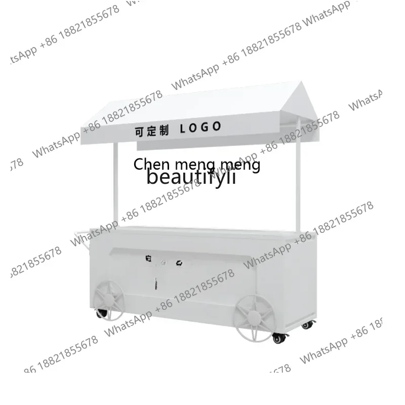CC182Float Stall Trolley Display Rack Food Dining Cart Night Market Mobile Stall Trolley Promotion Car