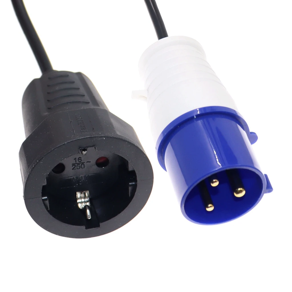 IEC 60309 332P6 to EU Schuko CEE7/7 Outlet Socket,connect The Schuko Plug To The 332C6 Receptacle Power Cord,IP44,0.5M/1M/2M...