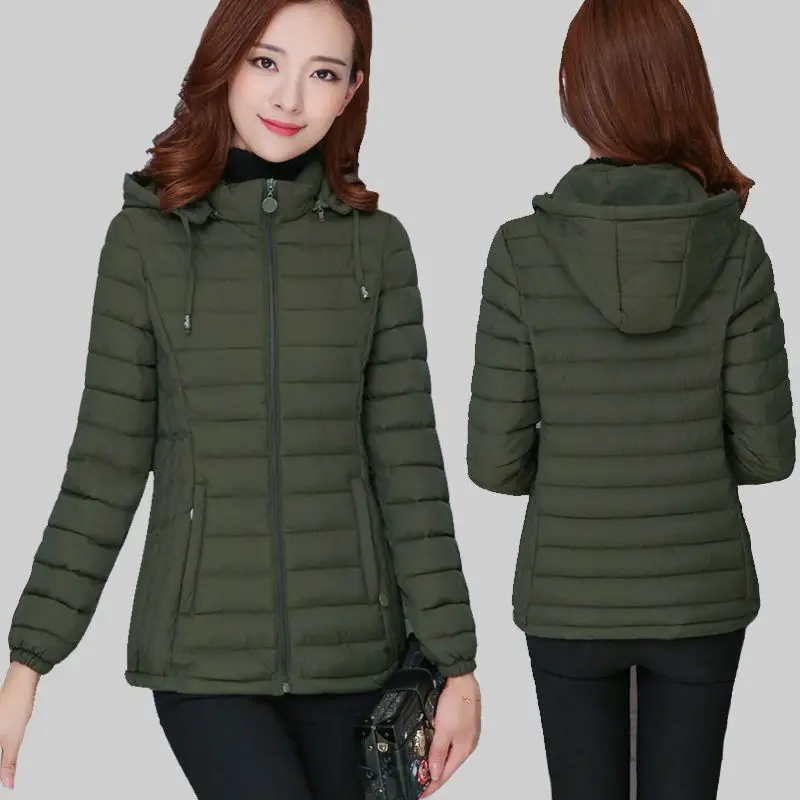 

2025 New Women's Parkas lady Winter Thickened Slim Warm Jackets Female Hooded Parkas Women Cotton Padded Jacket Ultralight Coat