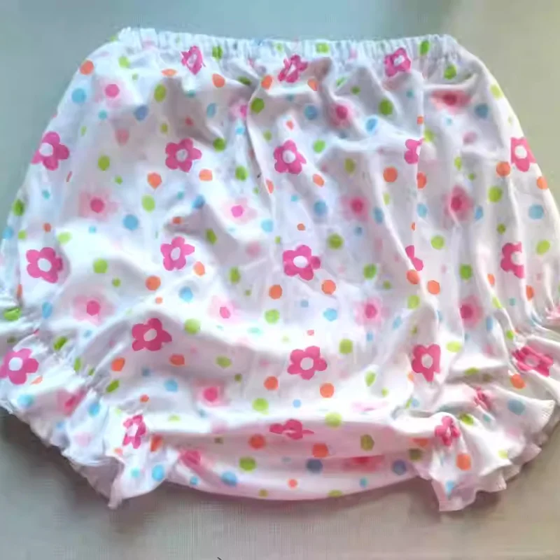 

ABDL Adult Baby Ruffle Cute Cotton Floral Print Bloomer Shorts DDLG Comfortable Breathable Briefs Training Diaper Underwear