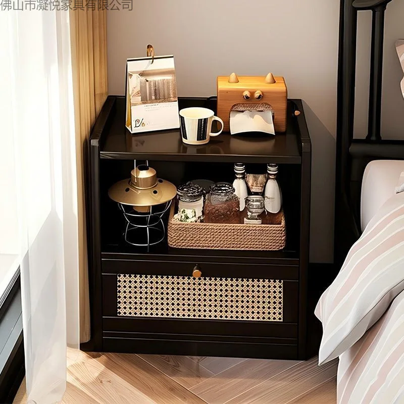 

Прикроватная тумбочка для спальни, шкафчик для хранения, мини-тумбочка из нецельного дерева, премиум-класс, шкафчик для хранения