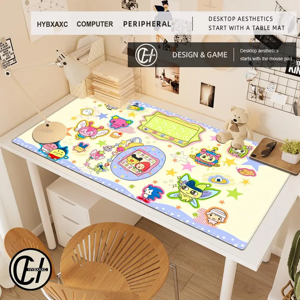 Kawaii T-Tamagotchi Rubber Desk Pad Large HYBXAXC Waterproof Mouse Pad Home Office Game Desk Mat PC Rubber PC Laptop Mouse Mat
