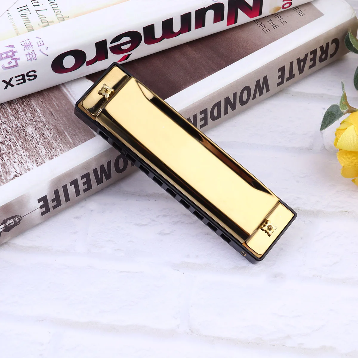 

Golden Professional Harmonica High Quality Thick Responsive Airtight Music Instrument For Beginners Students Musicians