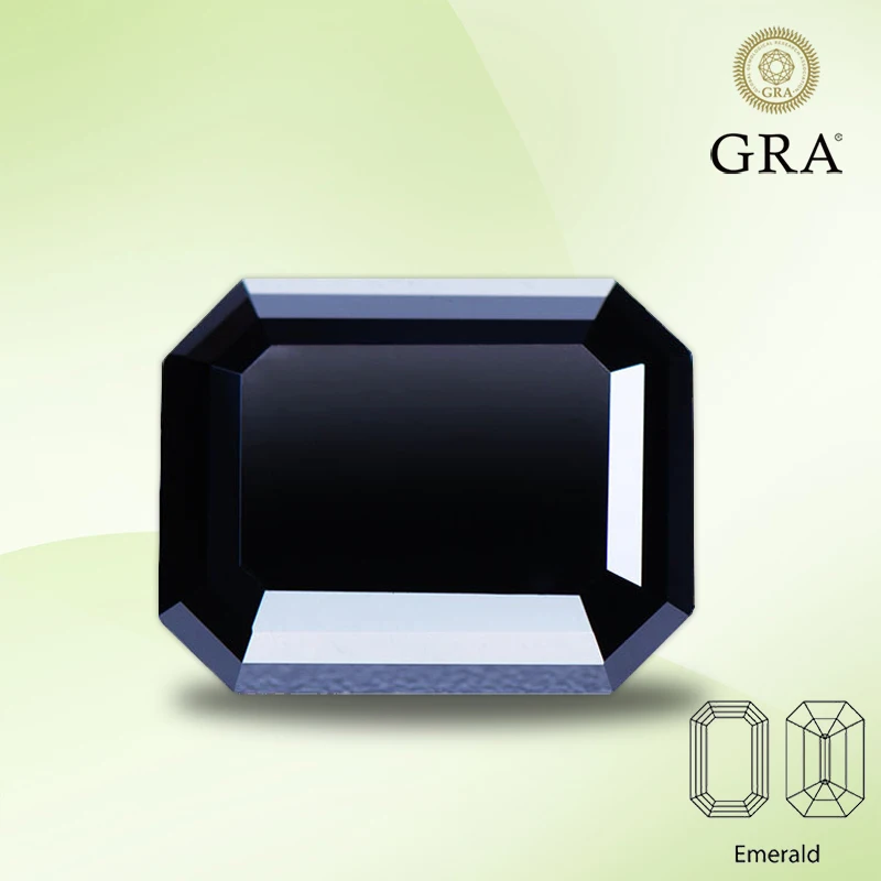 Moissanite Stone Black Color Emerald Cut Gemstone Lab Created Heat Diamond for DIY Women Jewelry Making with GRA Certificate