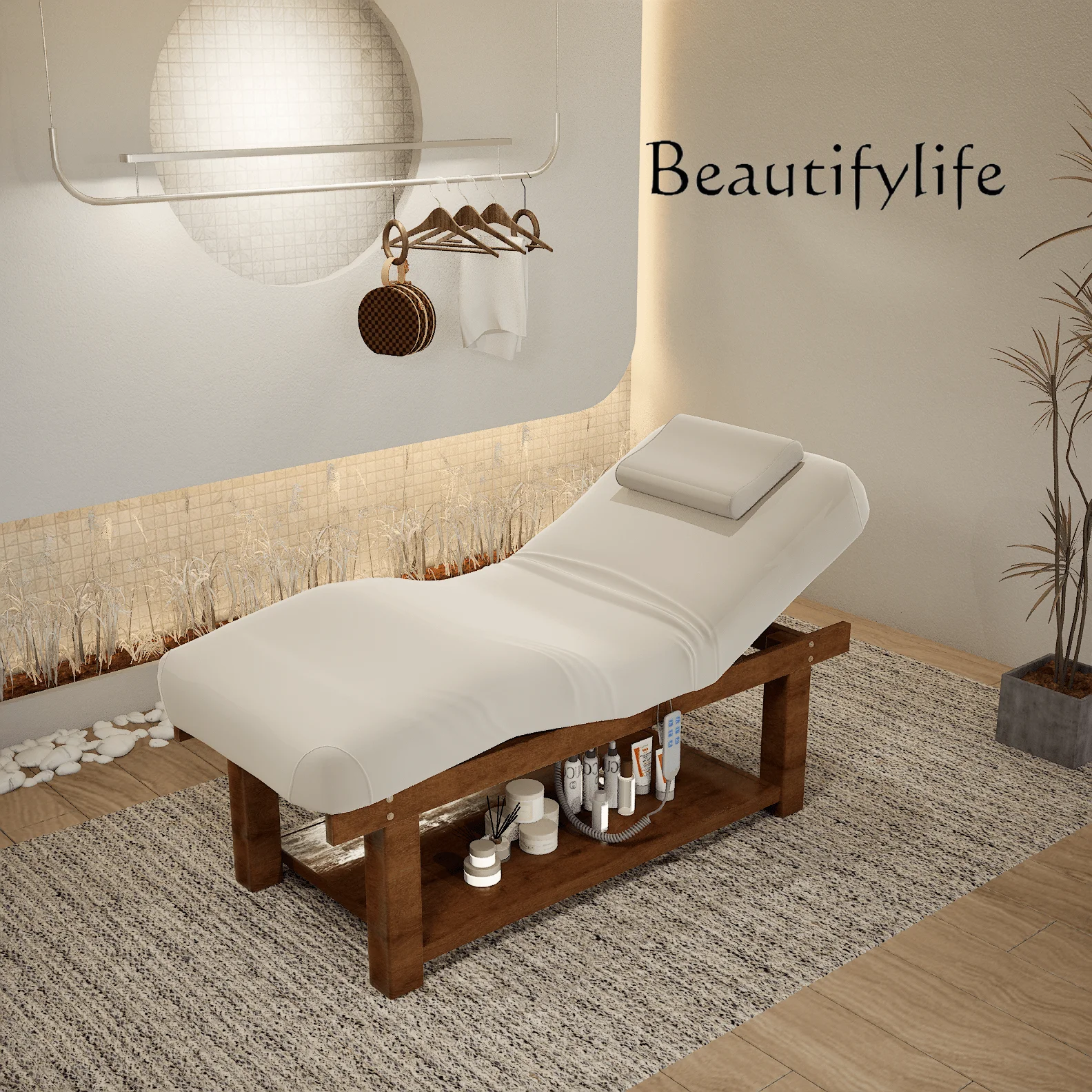 Solid Wood Electric Beauty Bed Beauty Salon Special Massage Couch Eyelash Simple Face Washing Bar Beauty Bed