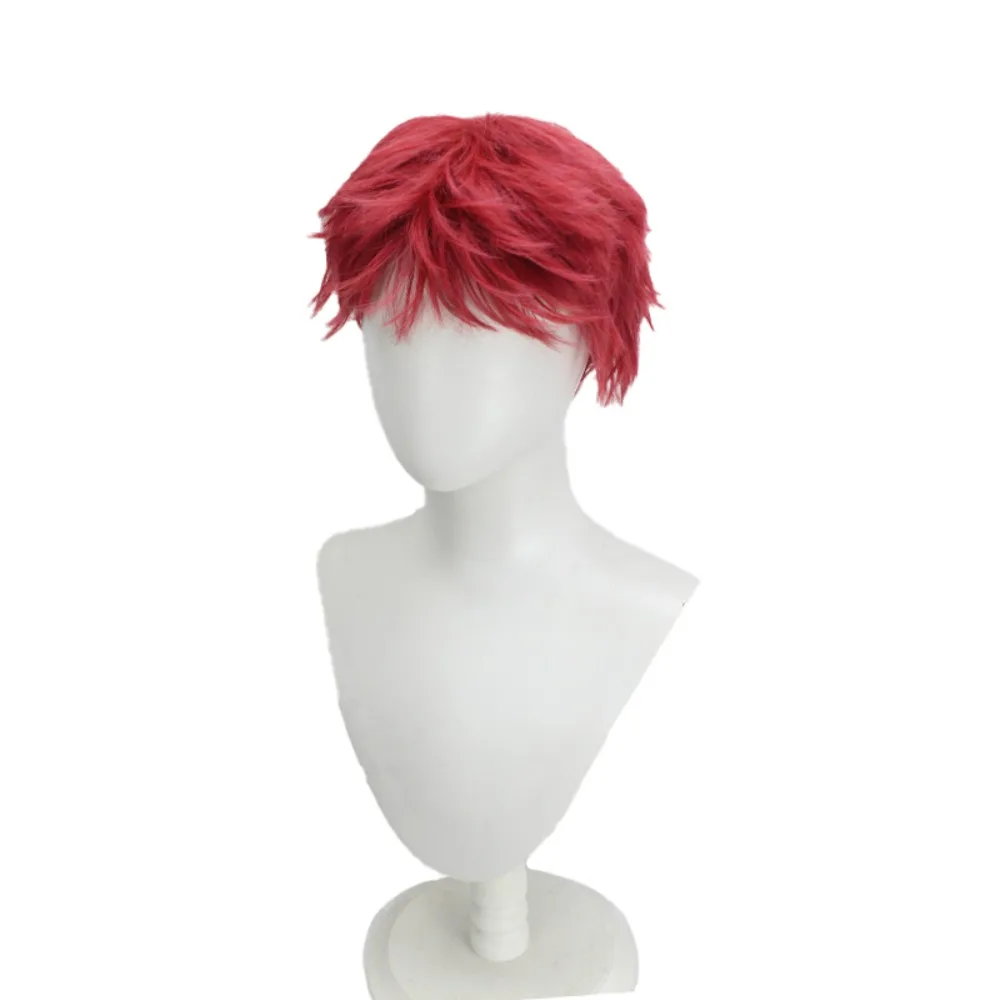 Demon Slayer Akaza Cosplay Pruik Rood Aime Kort Haar