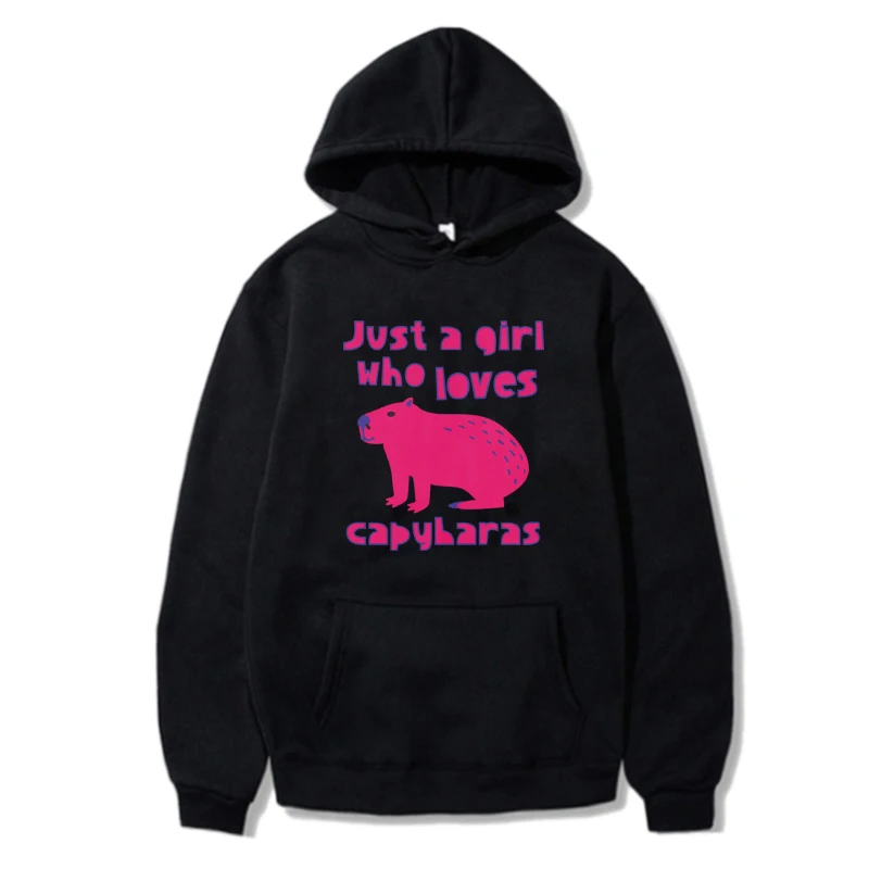 

Just A Girl Who Loves Capybaras Hoodies Fashion Streetwear Capybara Cartoon Graphic Unisex Sweatshirt Casual Women Men Hoody