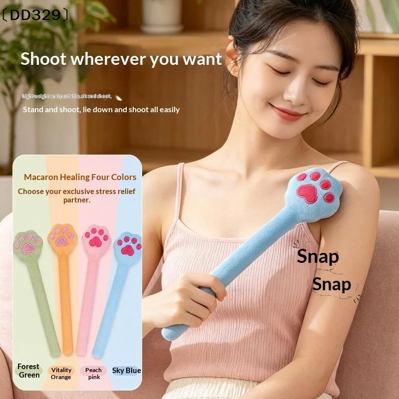 1Pcs Back Pain Relief  Body Vibration Hammer High Elasticity Latex Velvet Massage Pat Fu Character Slap Stick Massager〔DD329〕