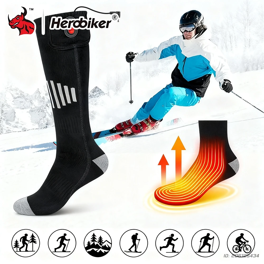 

Rechargeable Heated Socks 5000mah Battery USB Powered Warm Heating Socks for Men Women for Skiing Snowmobile Camping Hiking