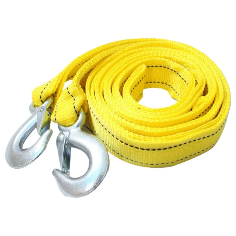 Heavy - Duty Car Tow Rope, Nylon Recovery Strap with Hooks, Towing Pull Rope, Auto Fixing Accessory