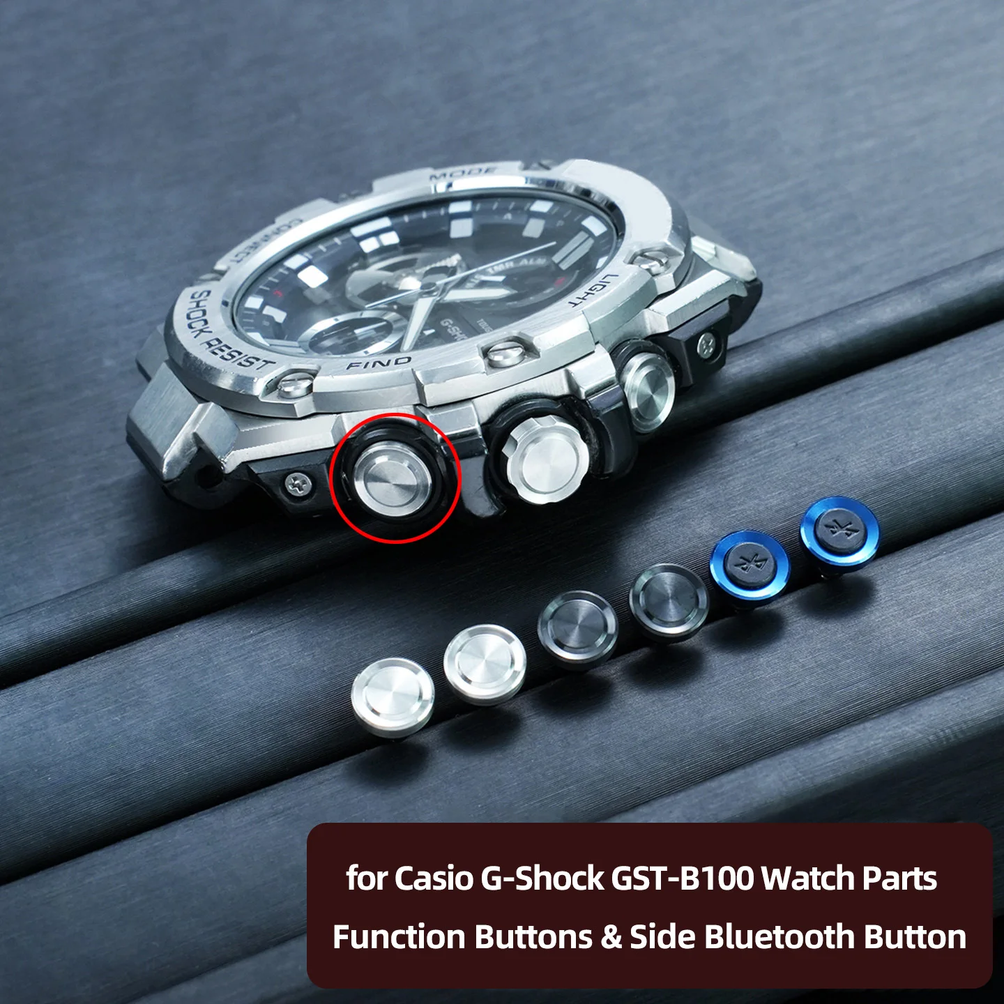 

Запасной корпус, функциональные кнопки и боковая кнопка Bluetooth для часов Casio G-Shock GST-B100, запчасти для часов, аксессуары для часов