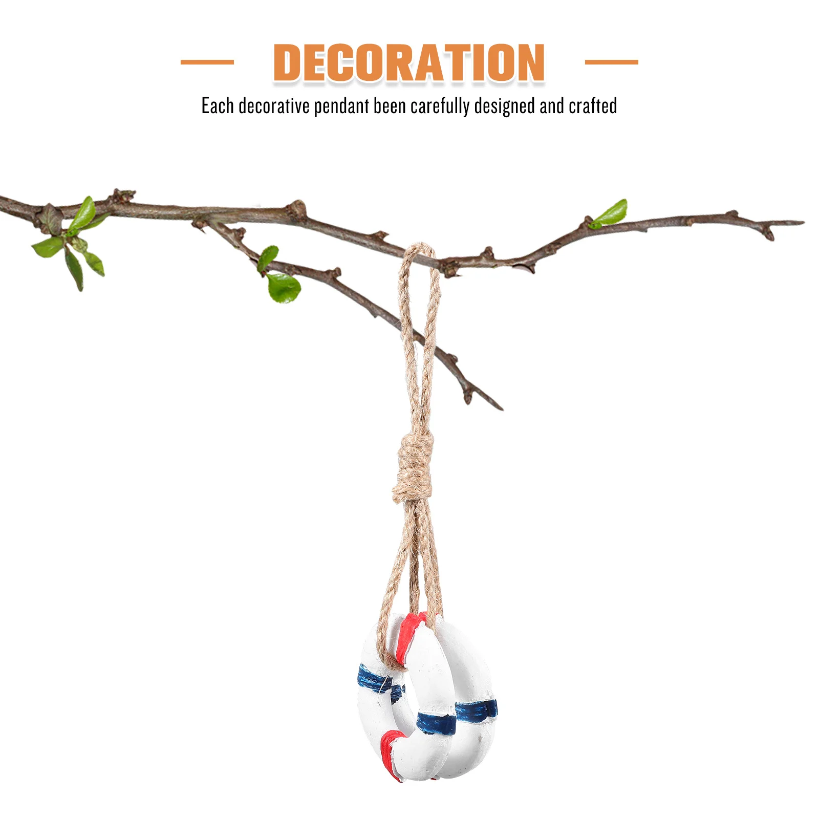 

Nautical Lifebuoy Hanging Pendant Mediterranean Style Wall Decor Beach Room Decoration Ideal for Living Room Bedroom Nautical