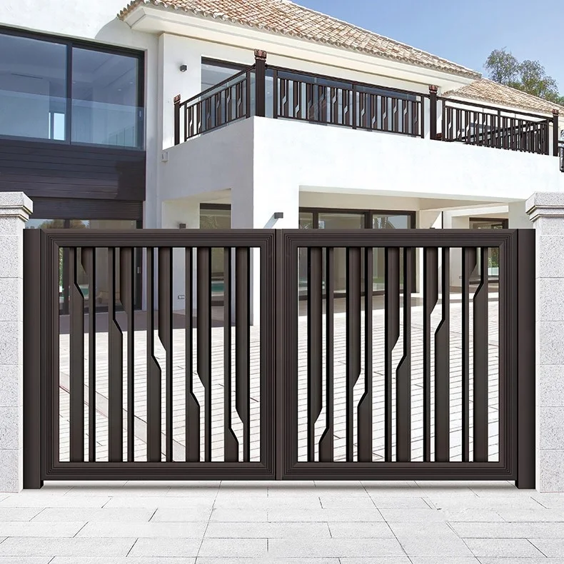 Gerbang Ayun Ganda Aluminium Desain Modern Eropa