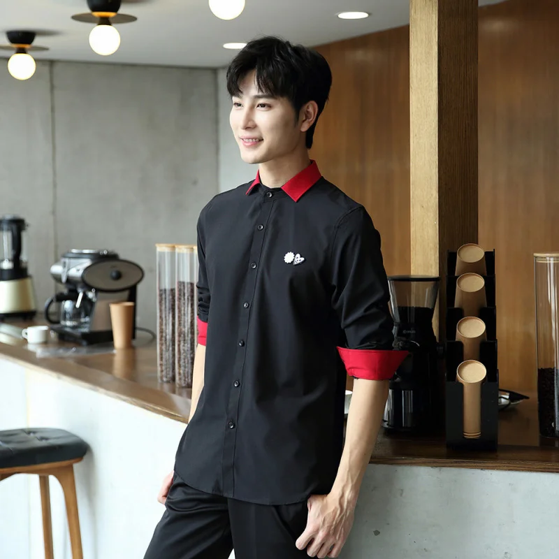 Uniformes de trabajo de Hotel Otoño Invierno mujeres Hot Pot restaurante barbacoa restaurante Hotel casa de té restaurante occidental camarero de manga larga
