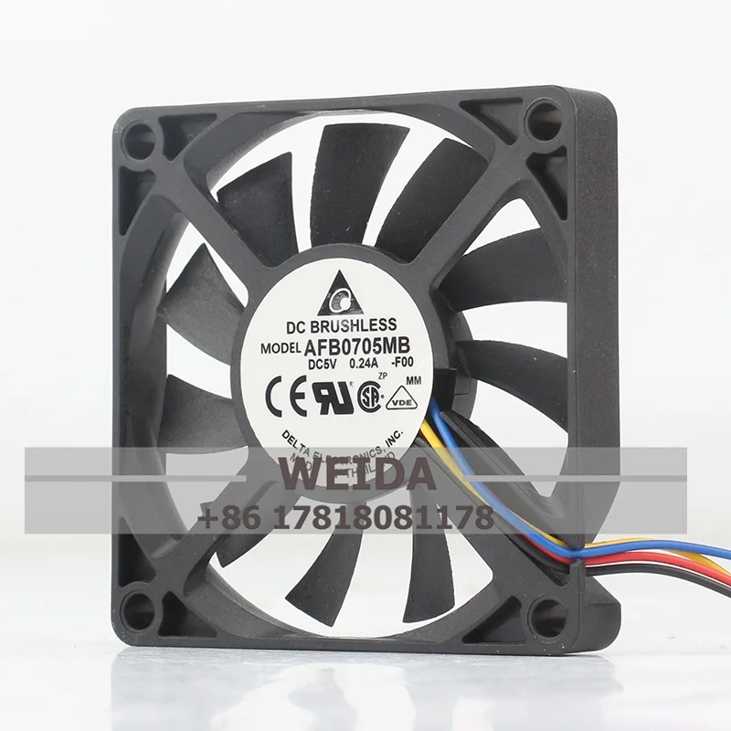 Original Delta 7010 AFB0705MB DC5V 12V 24V 0.24A 7CM silent USB graphics card Ultra-thin cooling fan 70*70*10 image 2